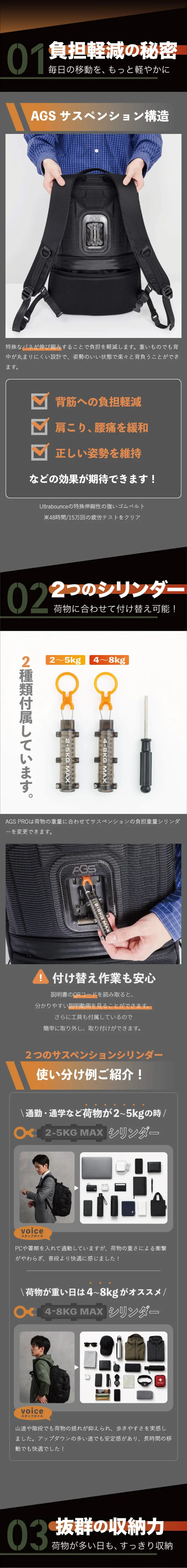 PLUGからバネの力で30%負担軽減バックパック登場