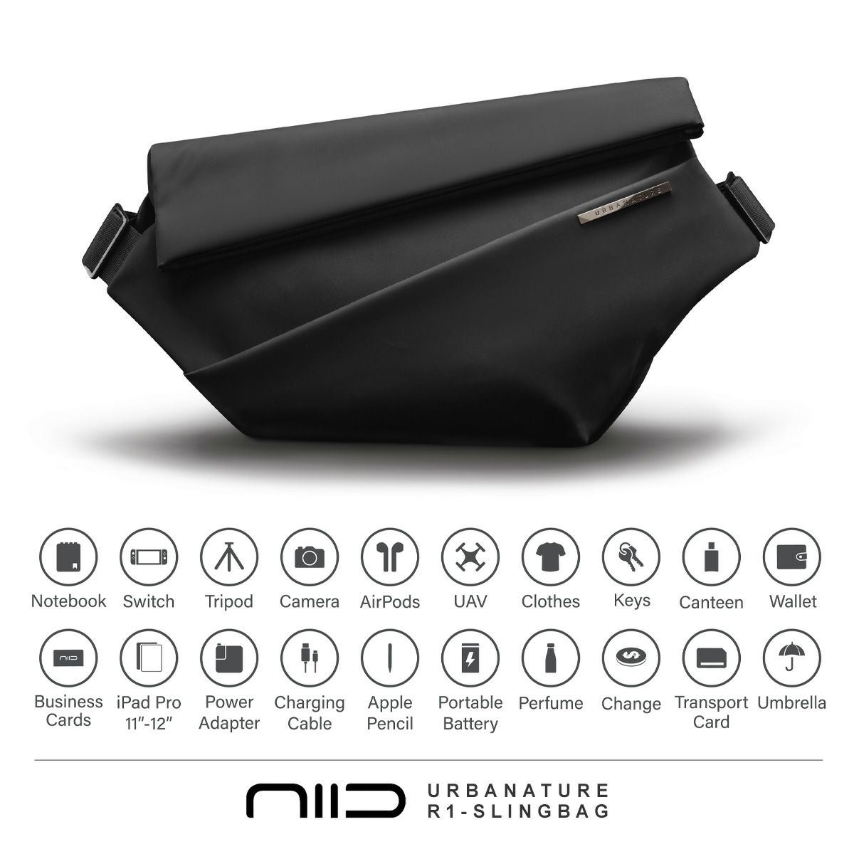 【専用】NIID URBANATURE R1 スリングバッグ メテオライト ニード ボディバッグ メンズ レディース R1 NIID URBANATURE スリング