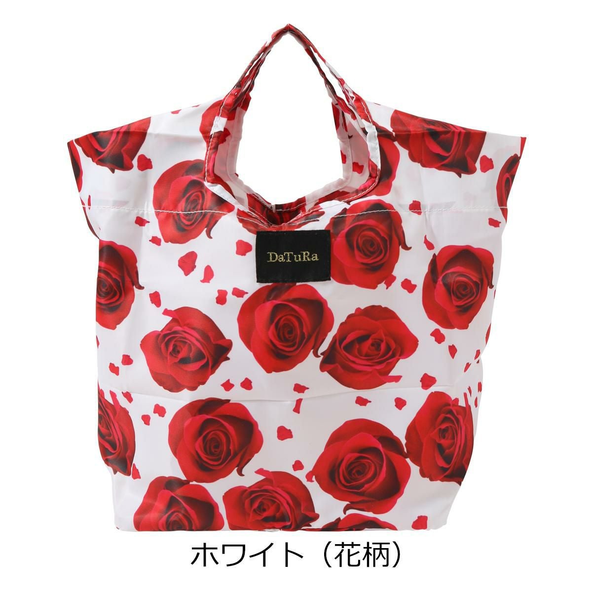 DaTuRa ダチュラ 2WAYバッグ バラ柄 黒 DaTuRa（ダチュラ） エコバッグ 折りたたみ コンパクト レディース 花