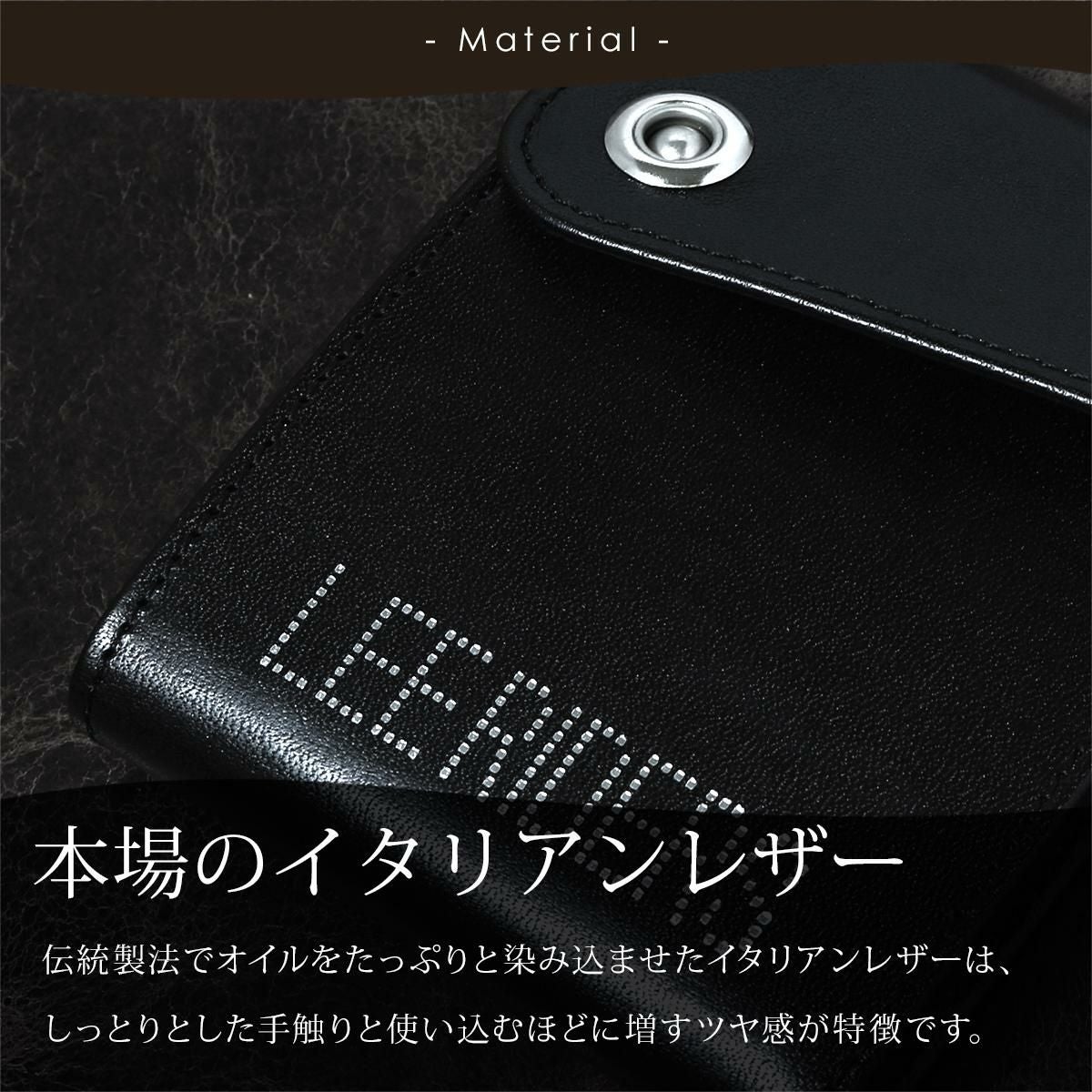 LEE 二つ折り財布 大容量 L字ファスナー ミドルウォレット メンズ 本革