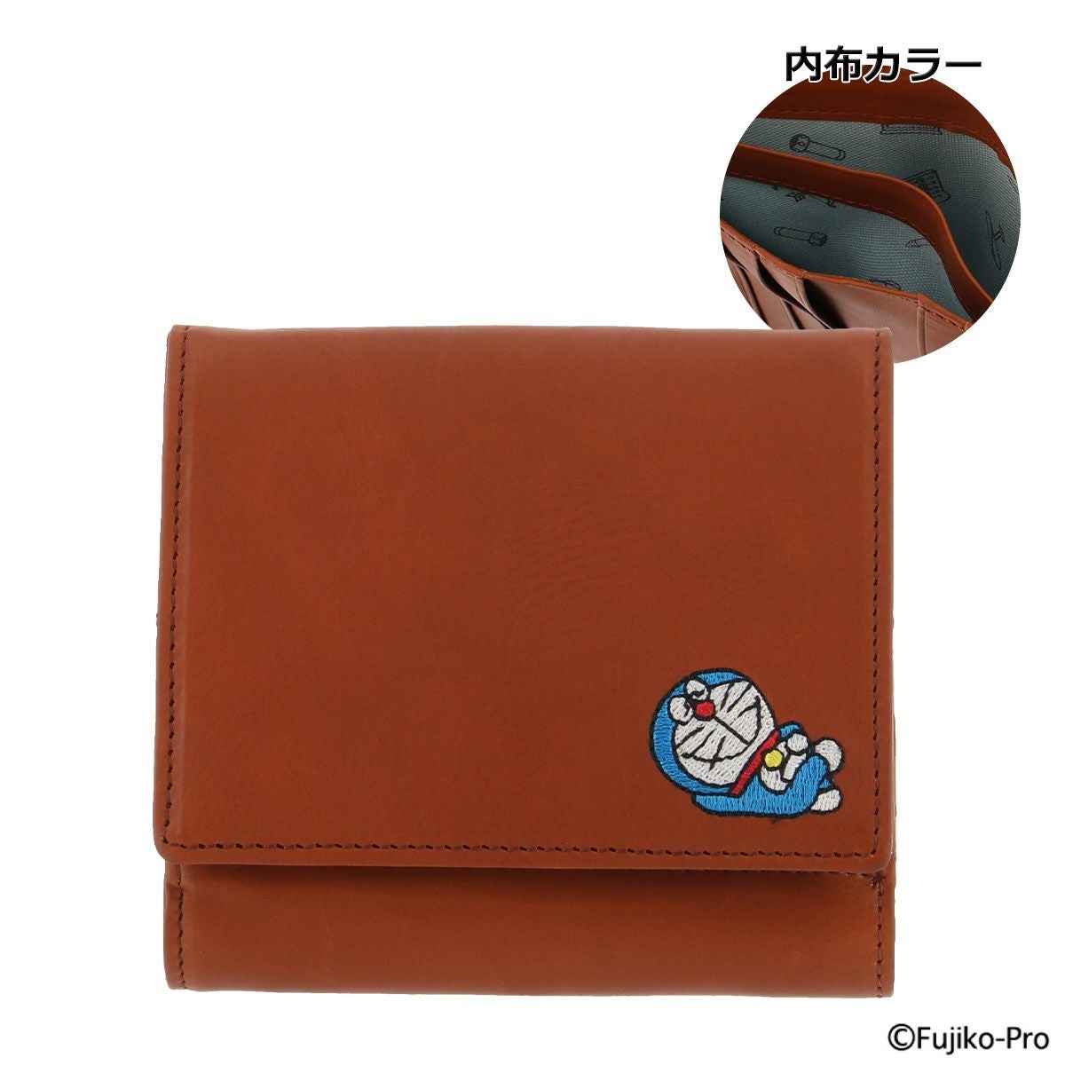 kissora（キソラ） と ドラえもんコラボ　三つ折り　牛革財布　グレー キソラ ドラえもん 三つ折り財布 ユニセックス KIDR-013 kissora