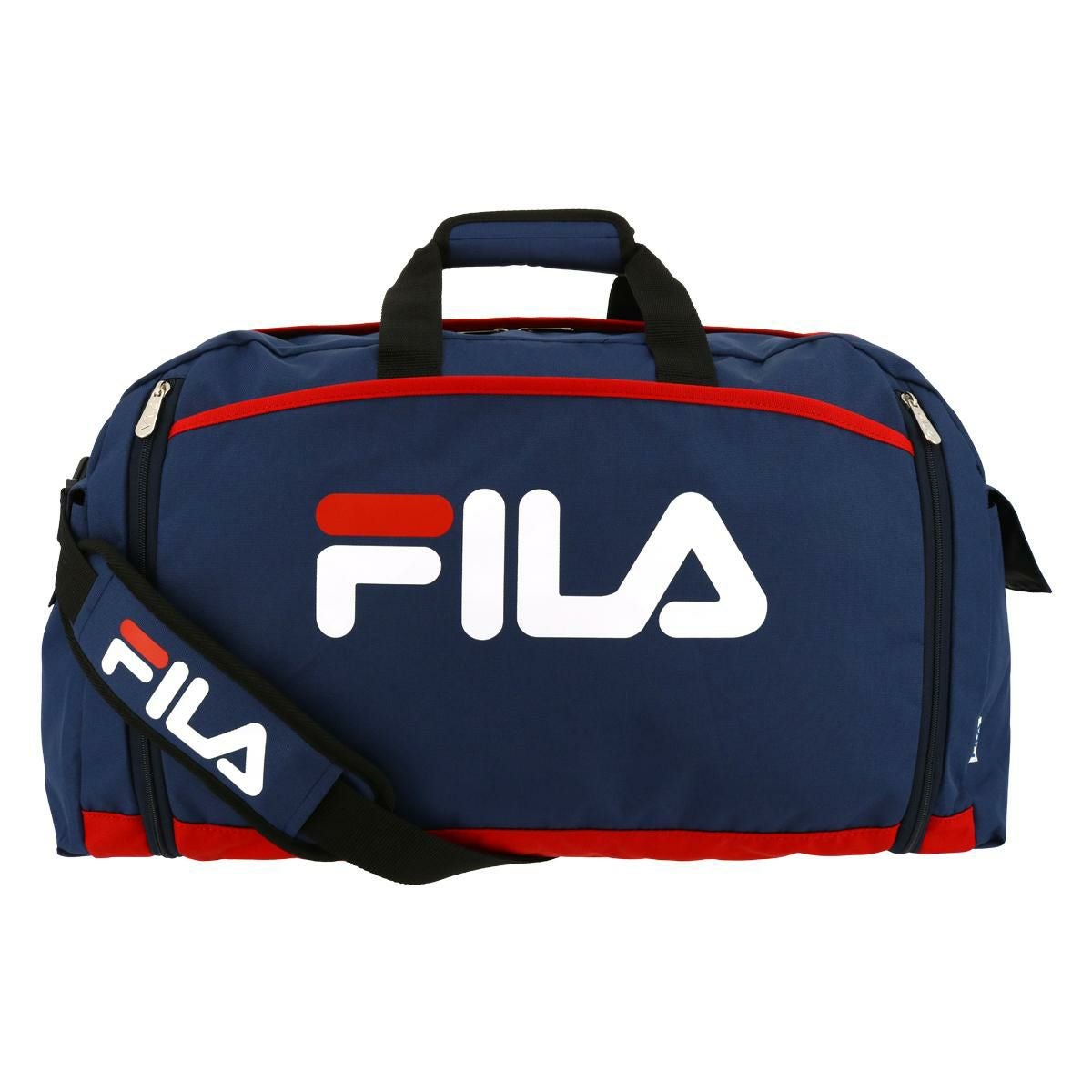 ブランド（バッグ）: FILA GOLF（赤とネイビーのスポーツデザイン） フィラ ボストンバッグ 50L スターリッシュ2 キッズ メンズ レディース