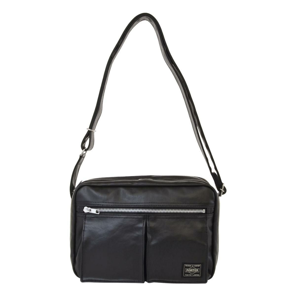 【未使用品】ポーター PORTER ボディバッグ レザー フリースタイル 黒 FREE STYLE（PORTER） ポーター フリースタイル スリングショルダー