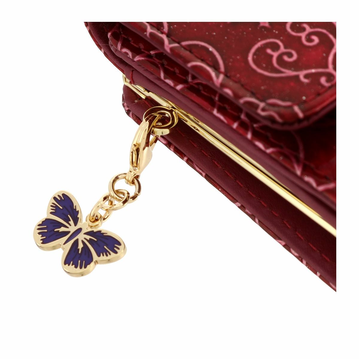 アナスイ　ヴィンテージローズ　がま口　二つ折り財布　レザー　ブラック ルビー 薔薇新品 ANNA SUI アナスイ 本革 がま口二つ折り財布/がま口