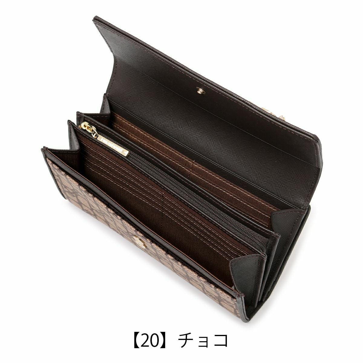 ＜新品＞　ピンキー＆ダイアン　パドロック　長財布　チョコブラウン／ベージュ PINKY&DIANNE（ピンキー アンド ダイアン） 【正規販売店