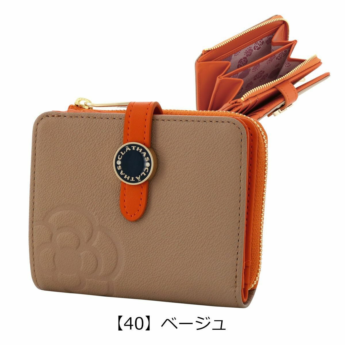 限定値下☆CLATHAS 折り財布 オレンジ 未使用 タグ付 クレイサス CLATHAS ブラン 2つ折り財布 （ブラック） -ファッション