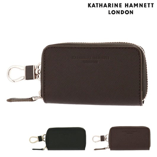 キャサリンハムネット キーケース スマートキー ラウンドファスナー メンズ 本革 プリズム 490-50500 KATHARINE HAMNETT 型押し 牛革 レザー キーケース・キーホルダー サックスバー 公式サイト