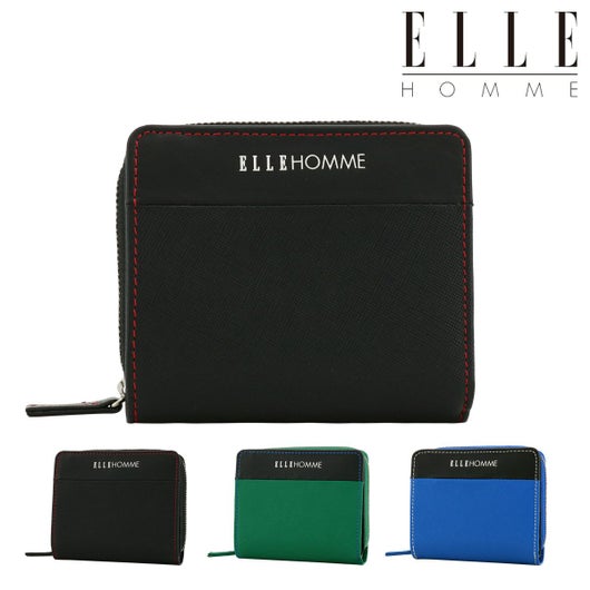 ELLE HOMME エルオム 財布 小銭入れ コインケース メンズ ラウンドファスナー 本革 コンパクト シープ 6600
