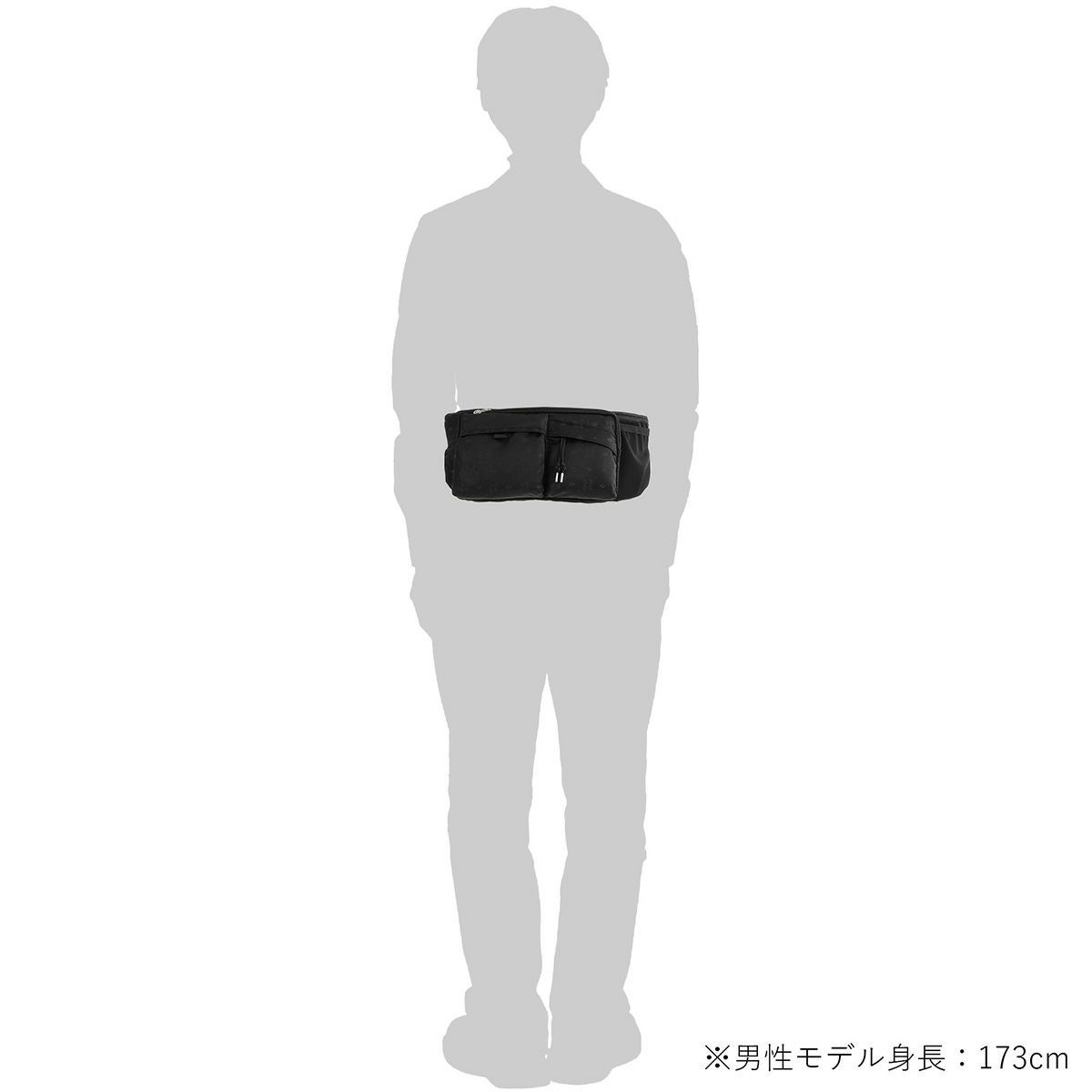 極美品 POTR ポーター モノグラム ウエストバッグ ショルダーバッグ POTR モノグラム ウエストバッグ 998-19806 大容量 軽量 メンズ