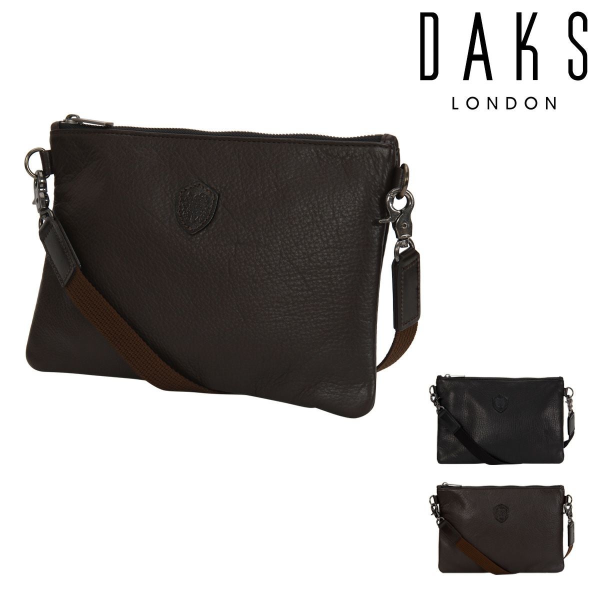 DAKS 黒 レザーバッグ DAKS（ダックス） レザー トートバッグ ハンドバッグ （ブラック