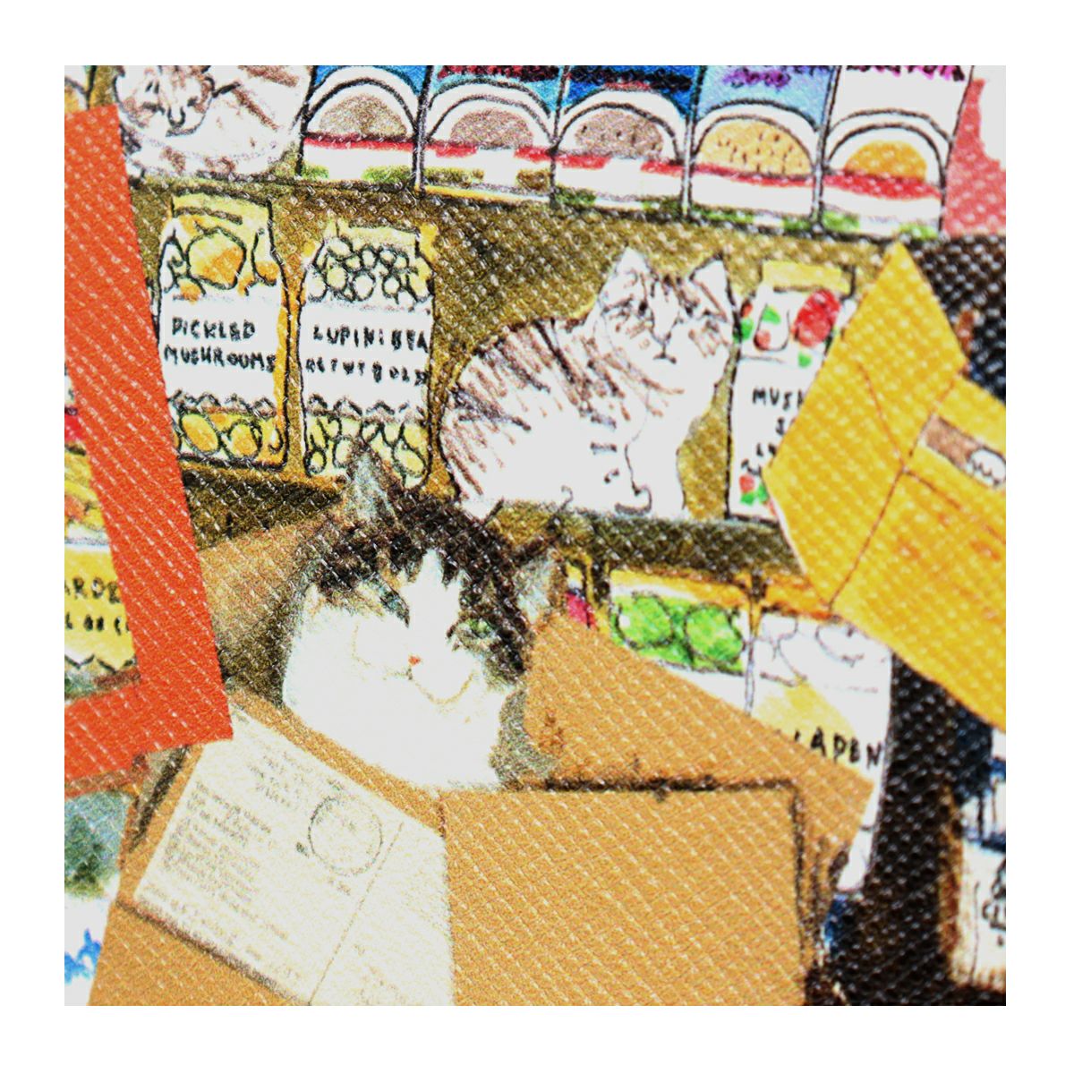 マンハッタナーズ 財布 二つ折り 本革 猫 ねこ ネコ パース レディース