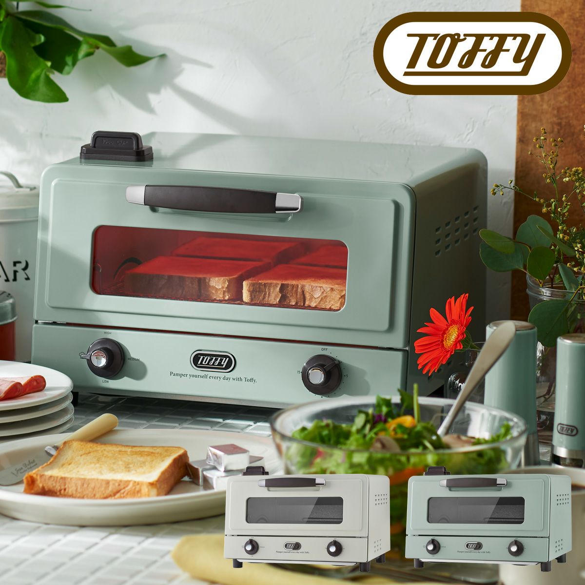 通電OK トーヨー スチームオーブン ＆トースター レトロ家電 付属品有 箱有 トフィー スチームトースター K-TS6 Toffy｜遠赤スチームトースター
