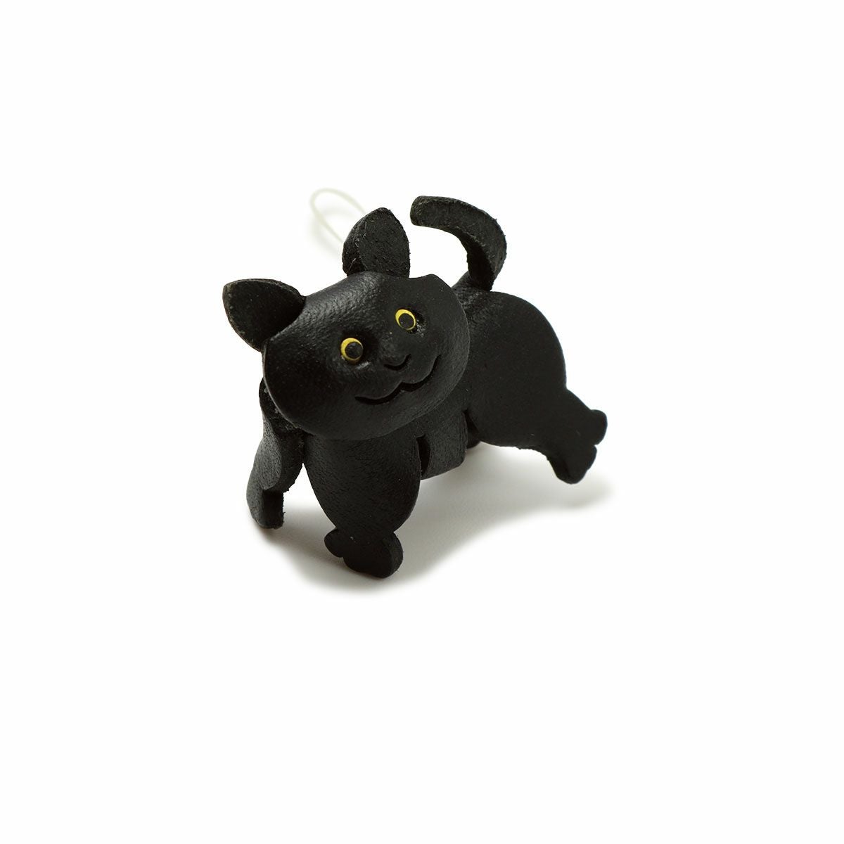 ストラップ 猫 キーホルダー 革 かわいい 本革 MG-088 日本製│牛革