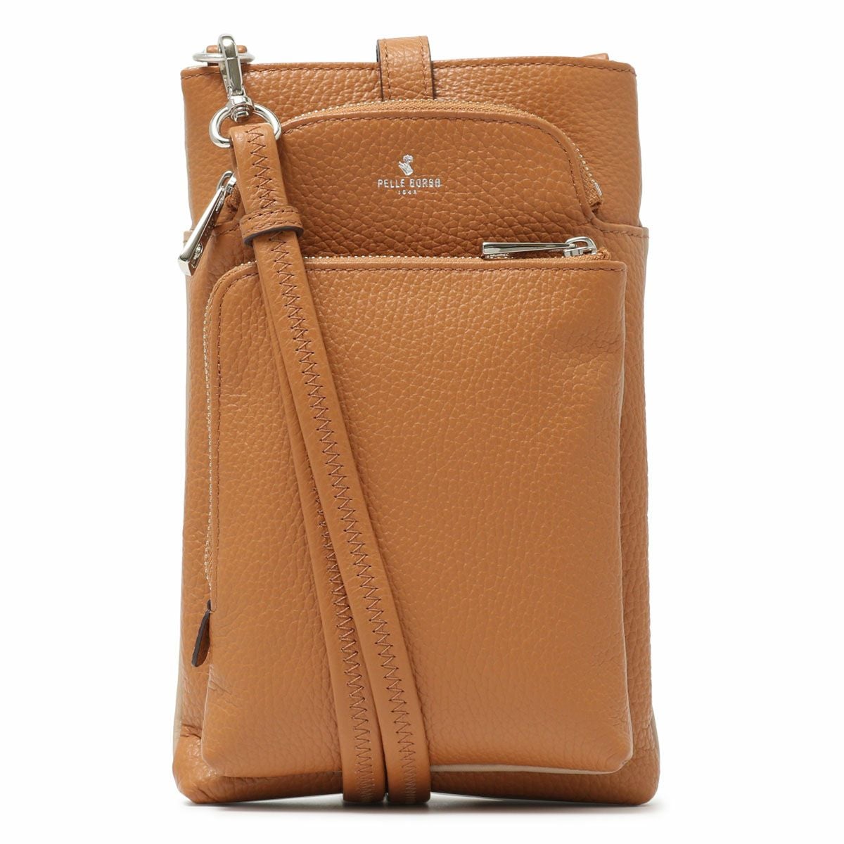 ペレボルサ　ショルダーバッグ　茶色 ペレボルサ PELLE BORSA ショルダーバッグ （キャメル） -アウトレット