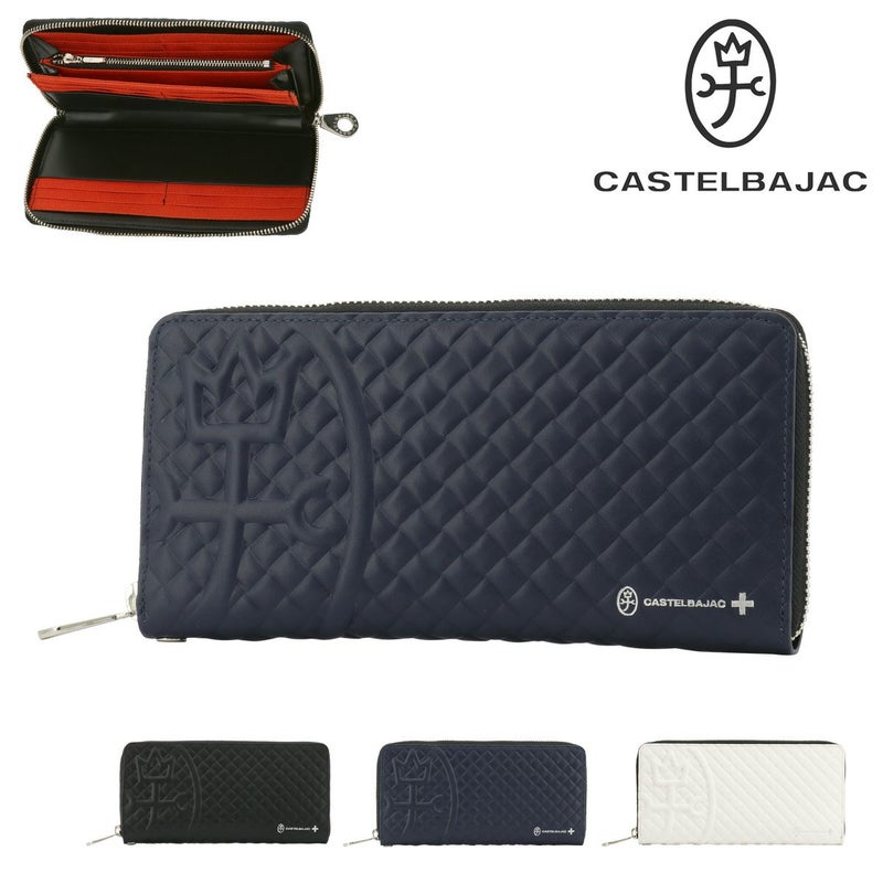 カステルバジャック 長財布 ラウンドファスナー カード収納 本革 