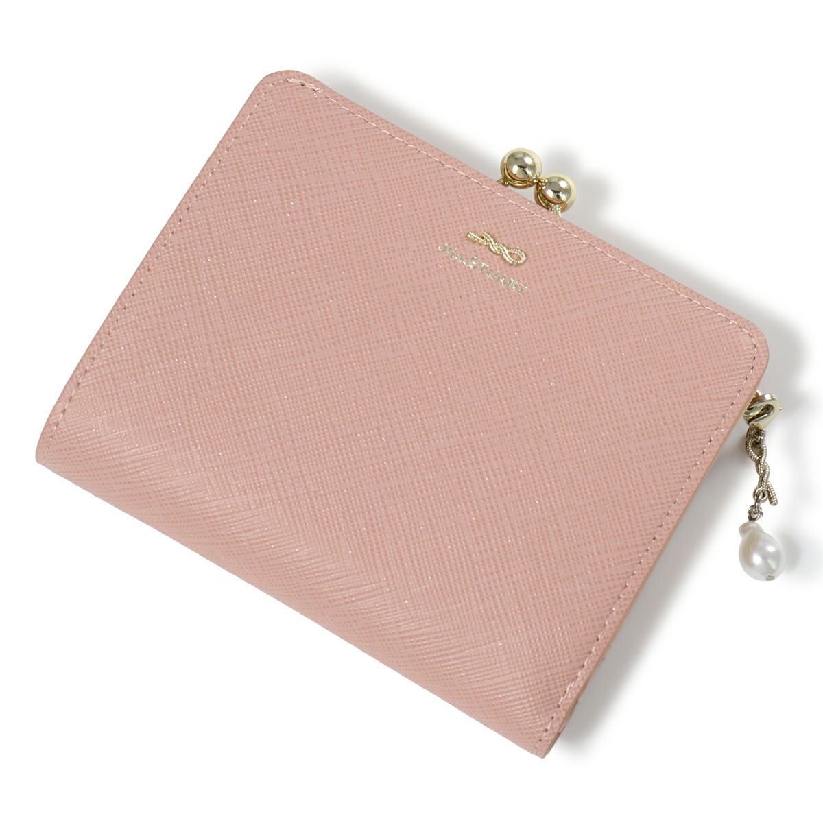 【新品タグ付き】ジルスチュアート がま口リボン折り財布 ピンク JILLSTUART ジルスチュアート アンティーク 口金折り財布 がま口 新品