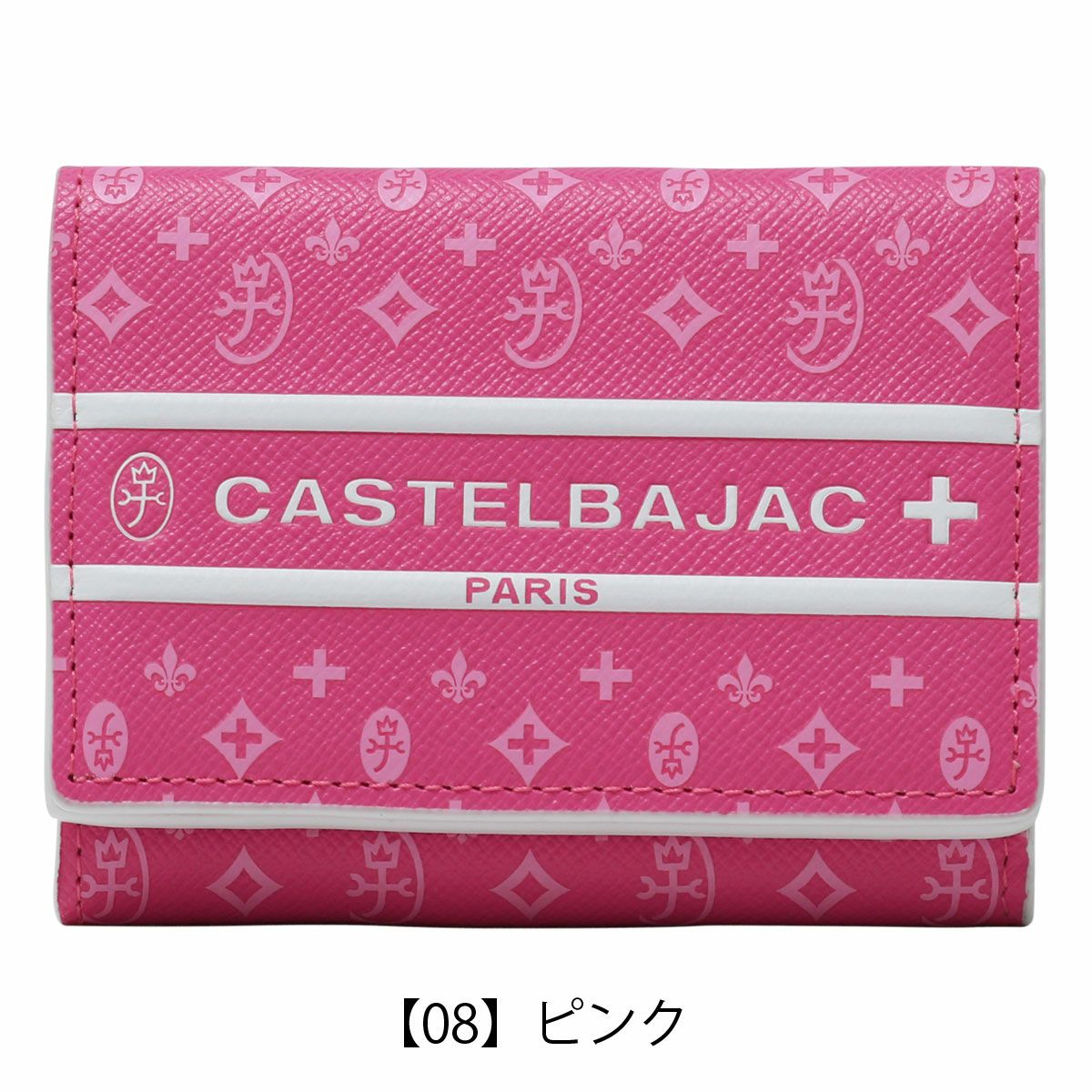 カステルバジャック 三つ折り財布 本革 メンズ ビジュー 097603