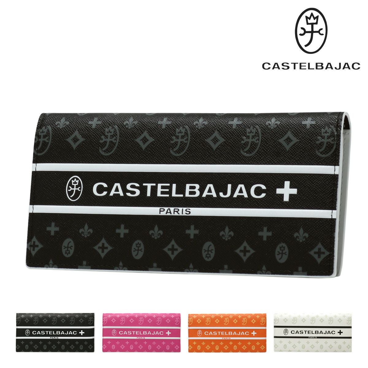 カステルバジャック 長財布 かぶせ 本革 メンズ ビジュー 097604