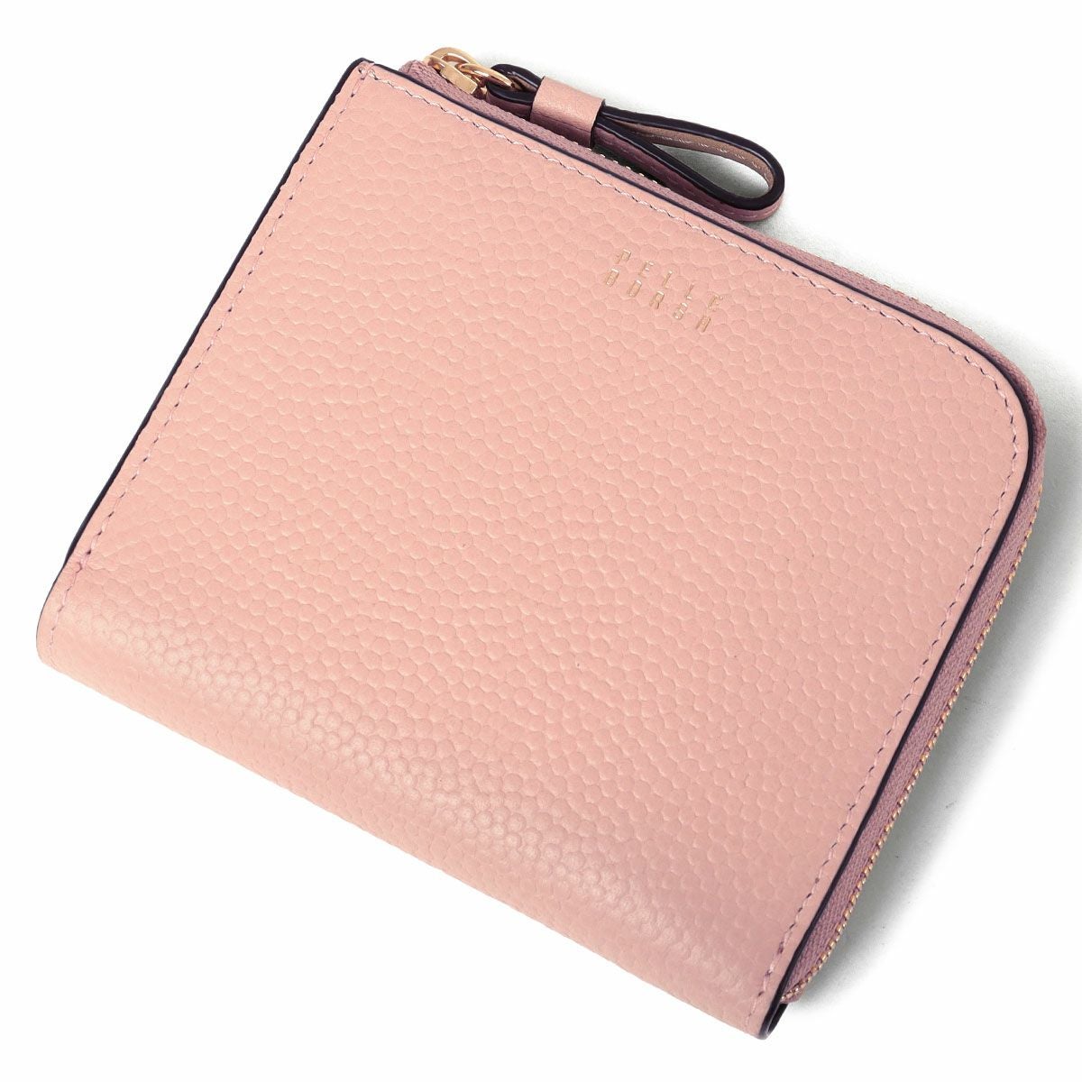 【美品】PELLE BORSA ペレボルサ プラント がま口二つ折り財布 ピンク PELLE BORSA（ペレボルサ） 財布 二つ折り財布 レディース Fine Goods
