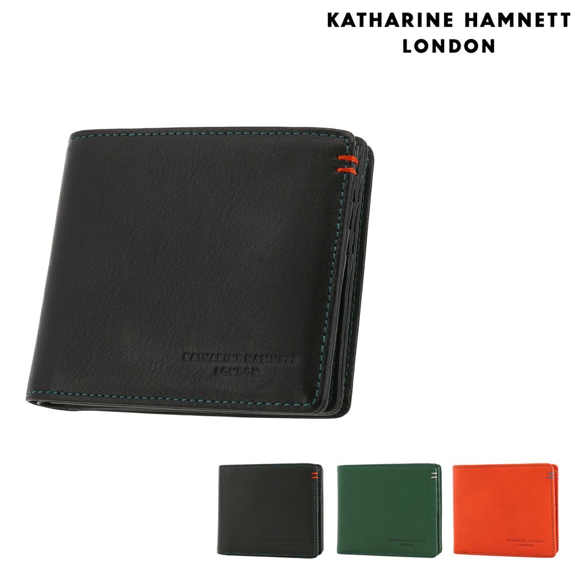 KATHARINE HAMNETT キャサリン・ハムネット/二つ折り財布 牛革 ダークブラウン/490-51913/SAランク/65【中古】 KATHARINE HAMNETT LONDON（キャサリンハムネットロンドン） 最大42% 5