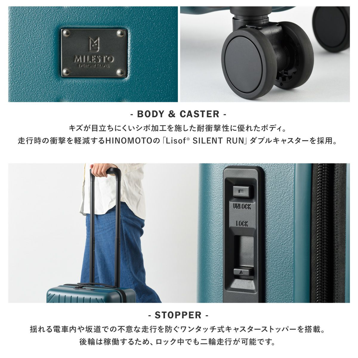 ミレスト スーツケース 機内持ち込み 41L 54.5cm 3kg ユーティリティ