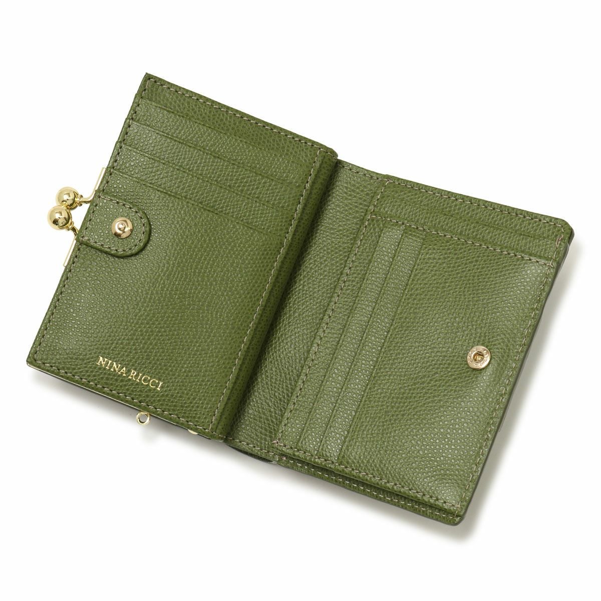 ニナリッチ 財布 二つ折り 本革 がま口 レディース 85-8008 グレイン