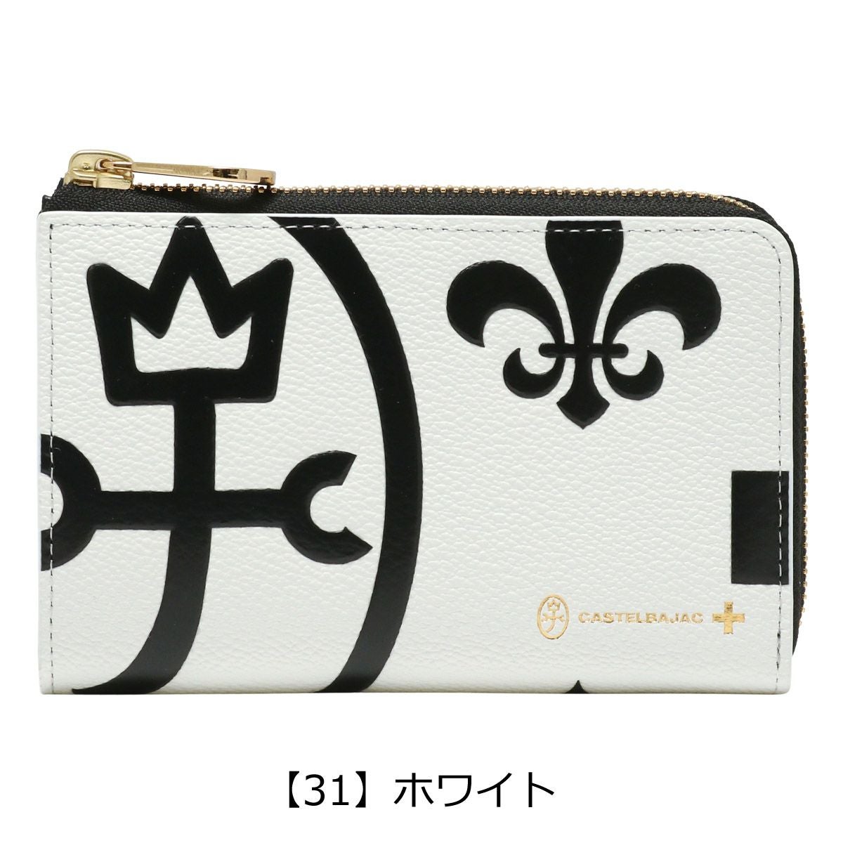 カステルバジャック 財布 二つ折り 本革 L字ファスナー 限定販売