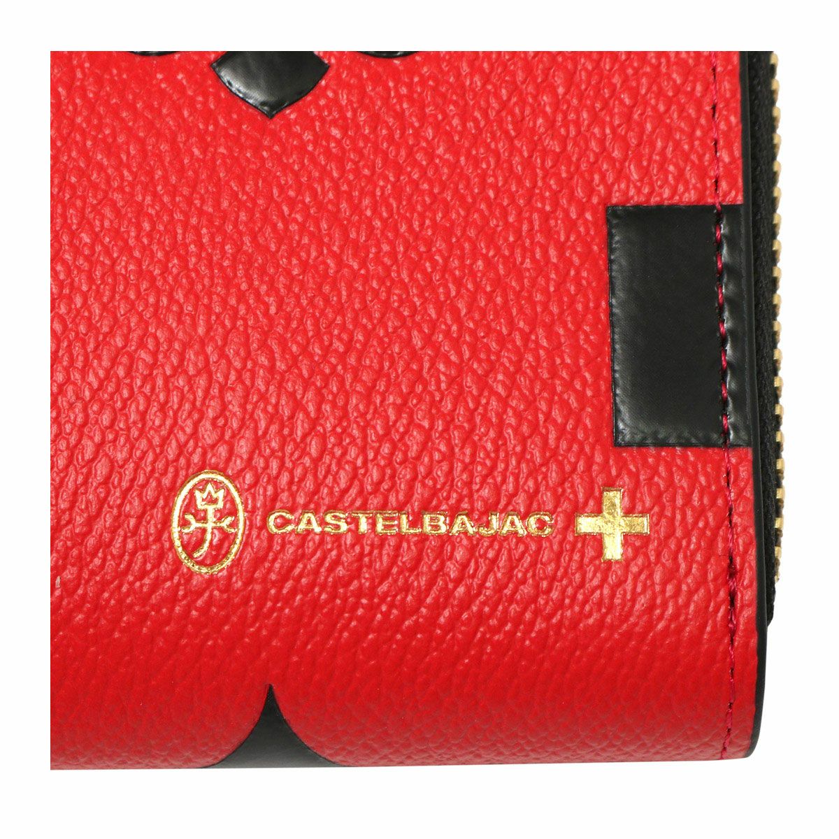 ✨未使用級✨ CASTELBAJAC 財布 二つ折り レッド ブラック 大人気 カステルバジャック 財布 二つ折り 本革 L字ファスナー 限定販売
