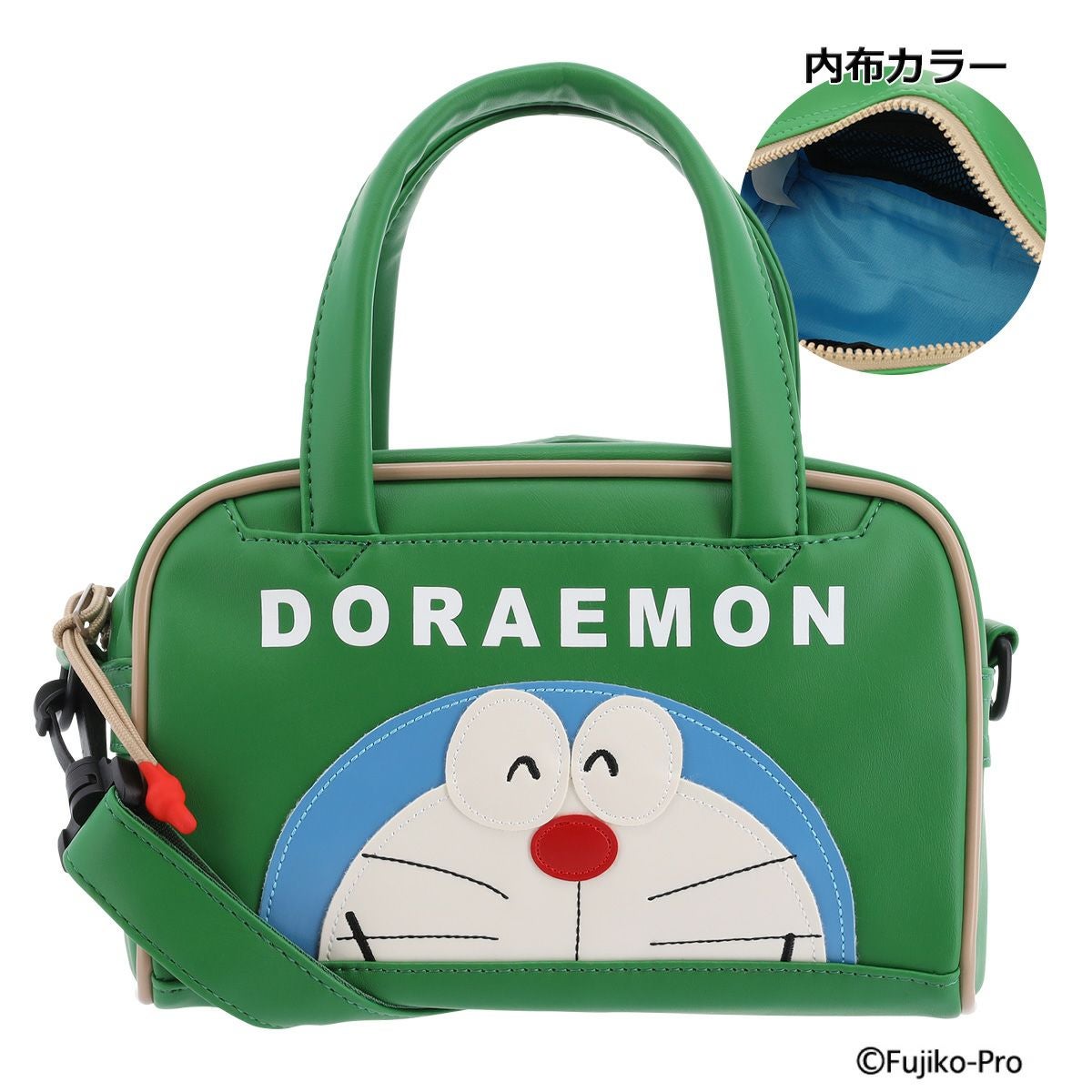 貴久樹ミニポストンバッグ フローラ 青緑葉柄 ドラえもん フィセブレイブ ミニボストンバッグ メンズ レディース F