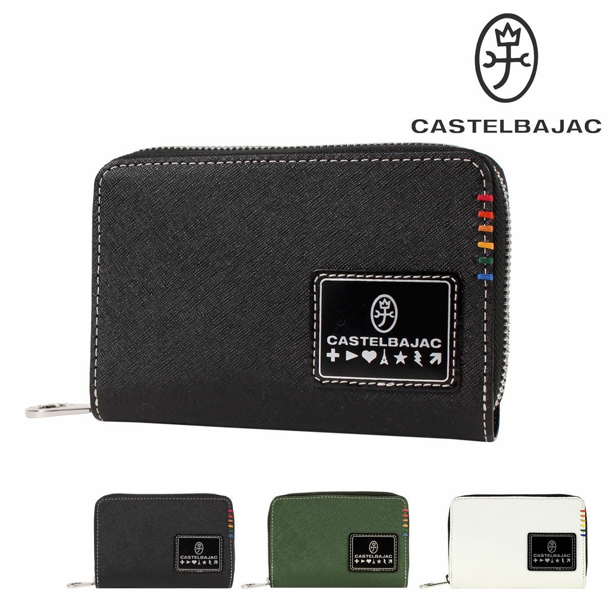 カステルバジャック 財布 二つ折り ラウンドファスナー ミドル