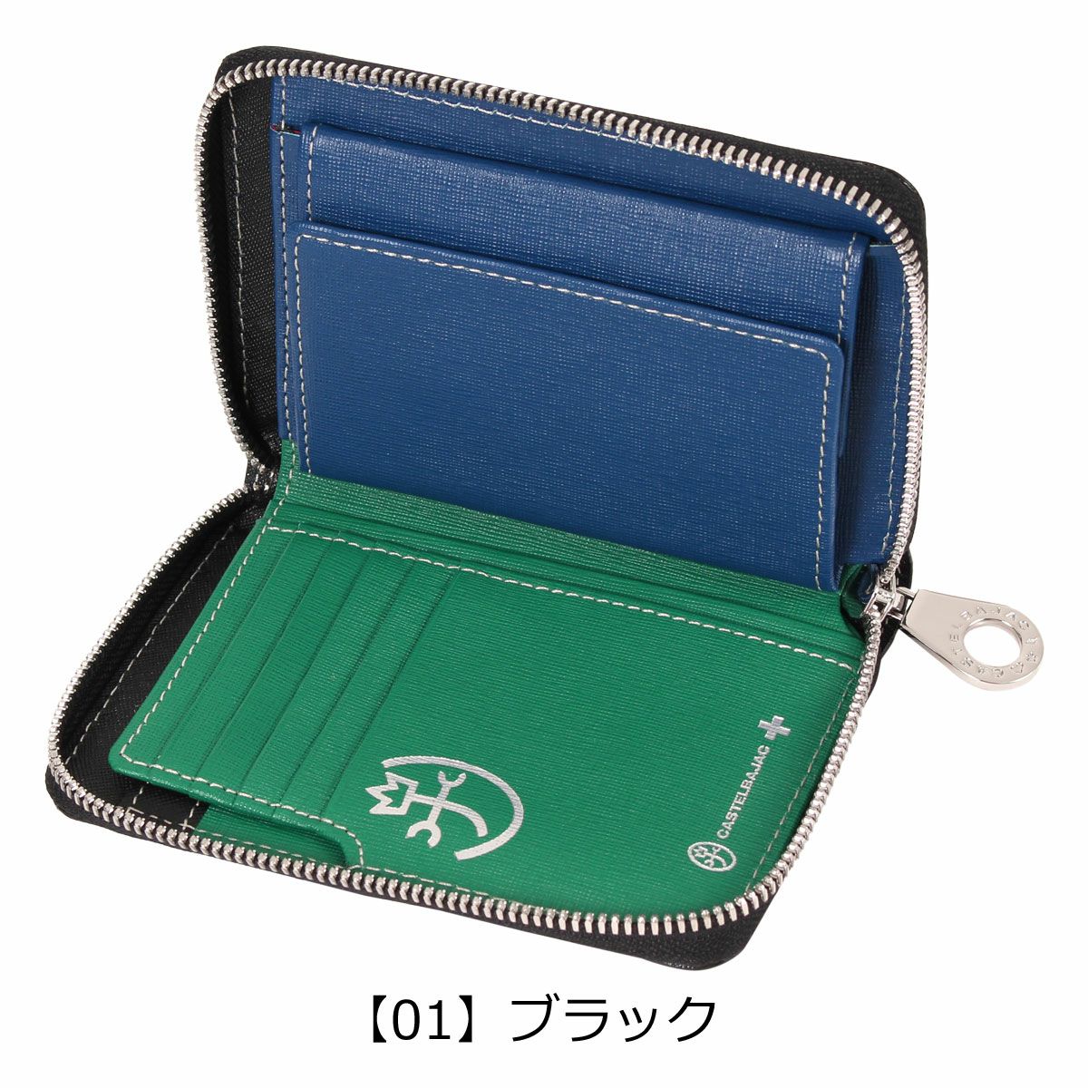 カステルバジャック 財布 二つ折り ラウンドファスナー ミドル