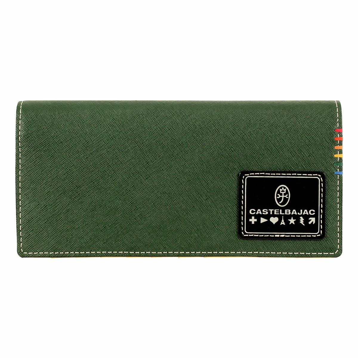 新品・未使用☆30%OFF❣️CASTELBAJAC グリーン 長財布 カステルバジャック 長財布 かぶせ 本革 ソート 034615 メンズ