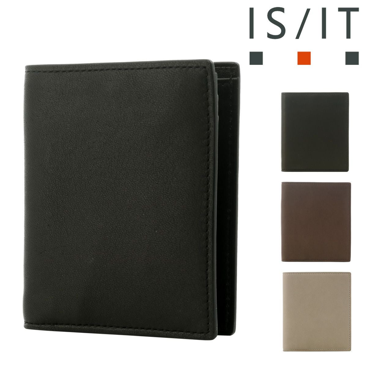 イズイット 財布 二つ折り 本革 メンズ 934612 ラム ISIT IS/IT 薄型