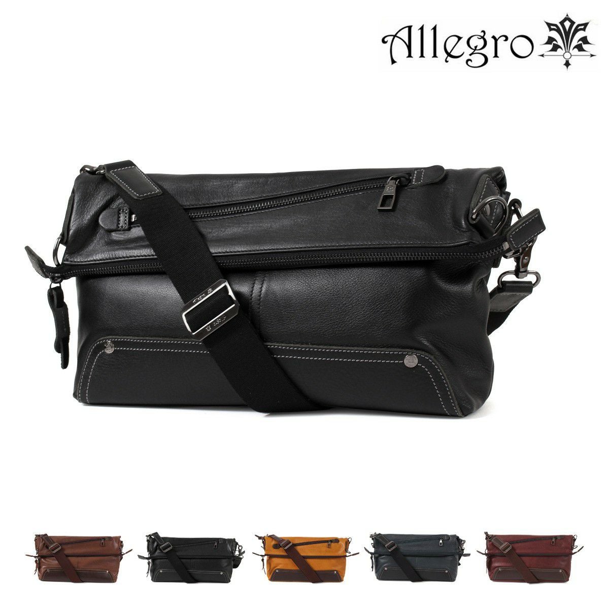 [美品] Arregro アレグロ　ボディーバッグ　ワンショルダーバッグ　牛革 Allegro アレグロ ムラン ボディバッグ ワンショルダーバッグ 斜め掛け