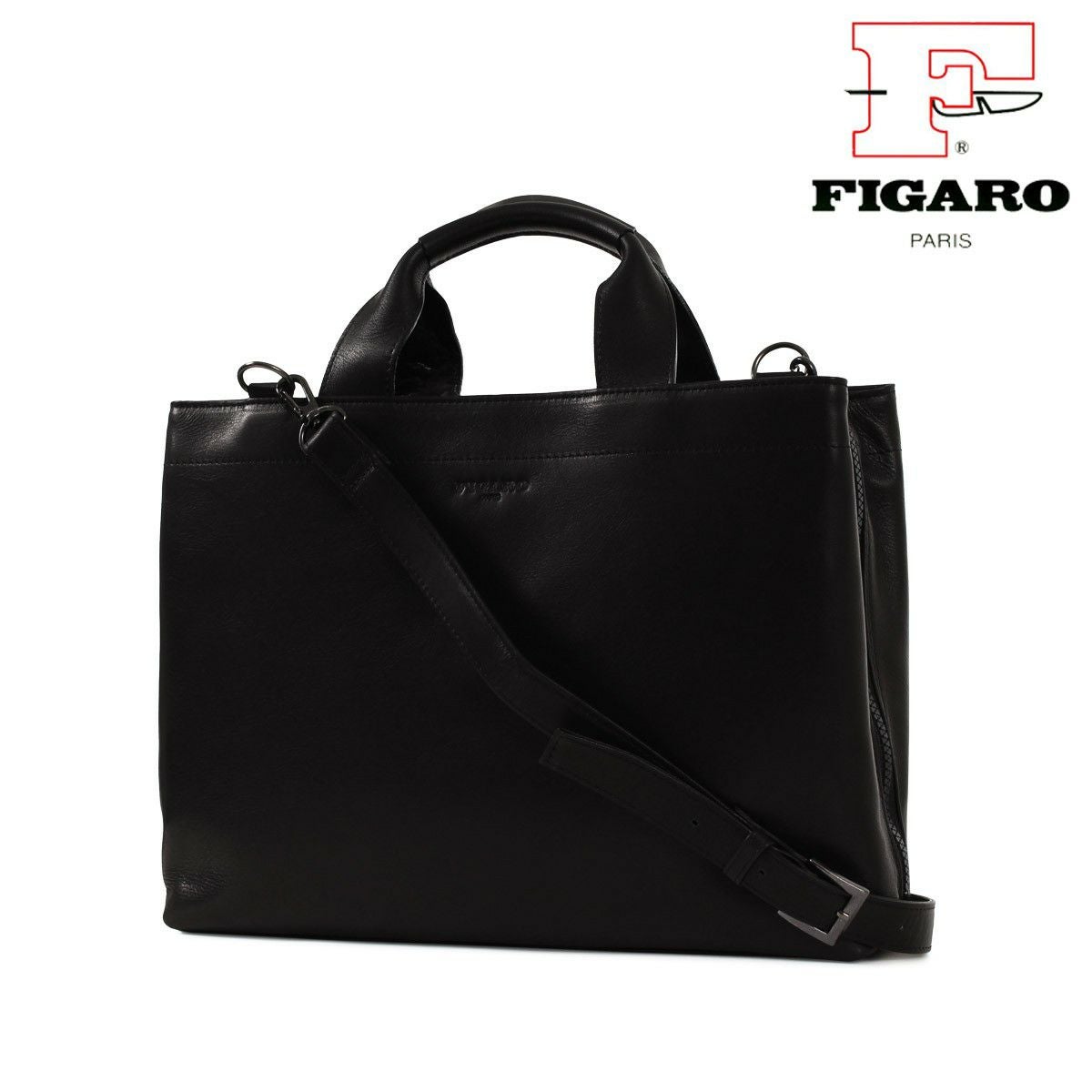 FIGARO ブラックレザー ビジネスバッグ FIGARO フィガロ/レザービジネスバッグ/Bランク/64【中古】の通販 by