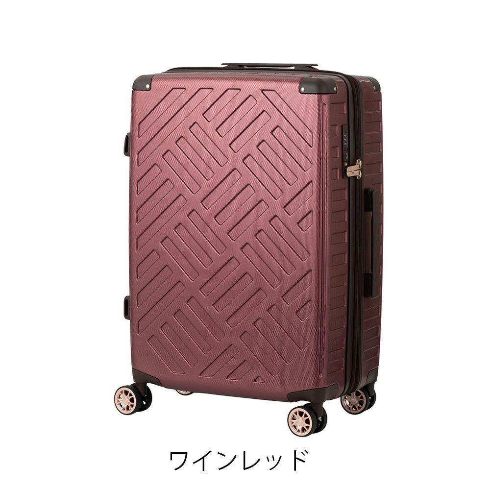 スワニー ４輪 キャリーケース エナメル ワインレッド レジェンドウォーカー スーツケース ファスナー デッキ 64(75)L 66cm