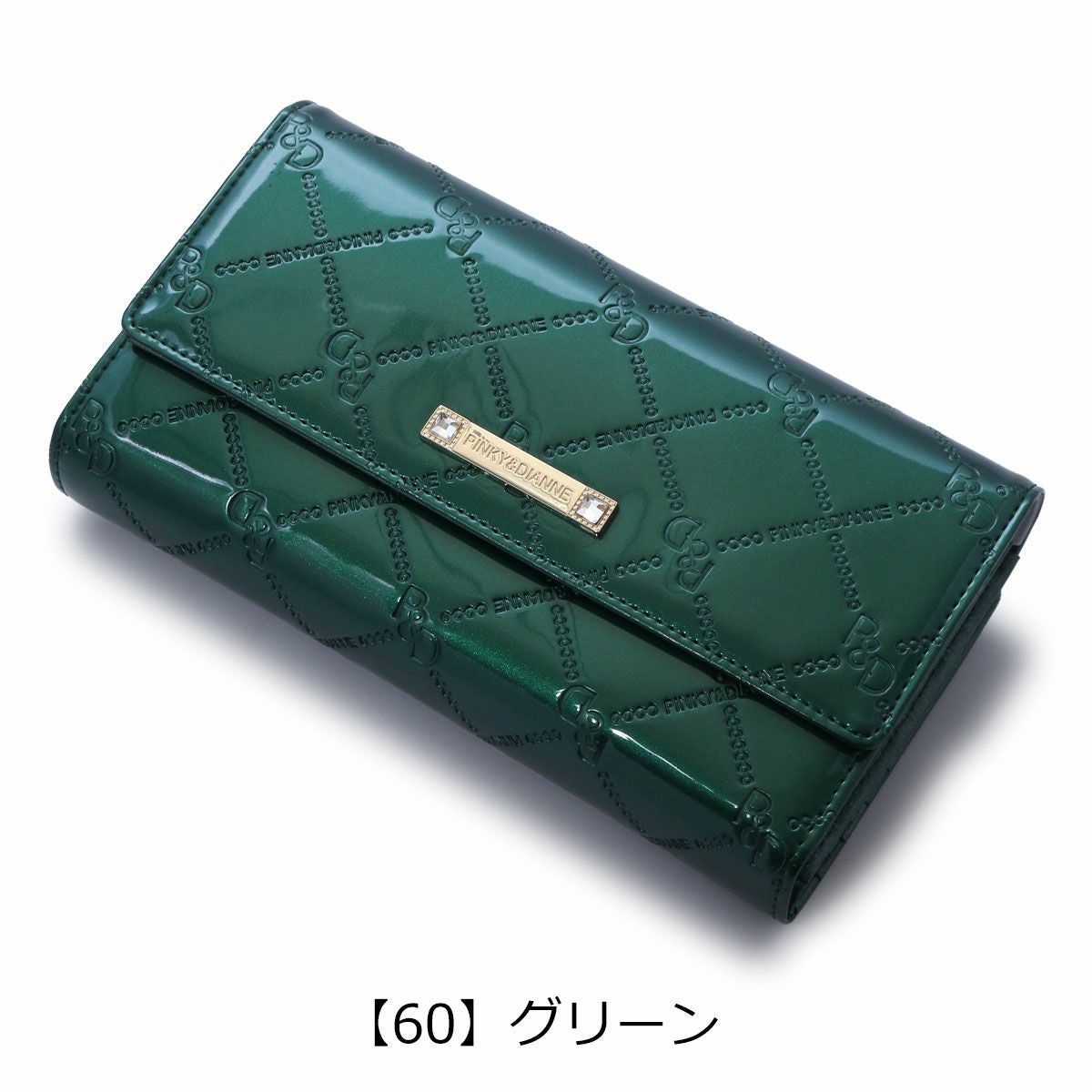 自由の女神様★新品★ピンキー&amp;ダイアン★チェックエナメル長財布2点 ピンキーアンドダイアン 長財布 ラウンドファスナー コモンエナメル