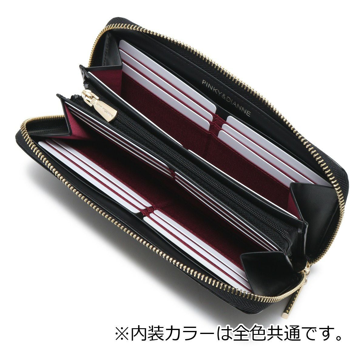【新品タグ付き】ピンキー&amp;ダイアン コモンエナメルラウンドファスナー長財布 ピン PINKY&DIANNE（ピンキー アンド ダイアン） 【正規販売店