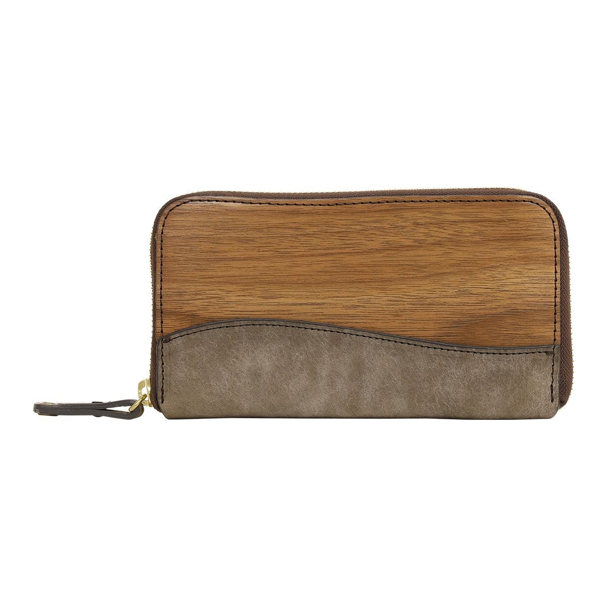 ノーティアム ヴァーコ リアル ウッド別注 長財布 ラウンドファスナー