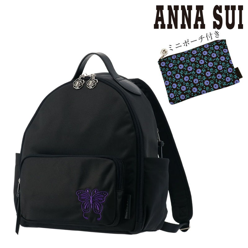 新品 ANNA SUI リュック 黒 総柄PCケース A4 PC収納可能 軽量