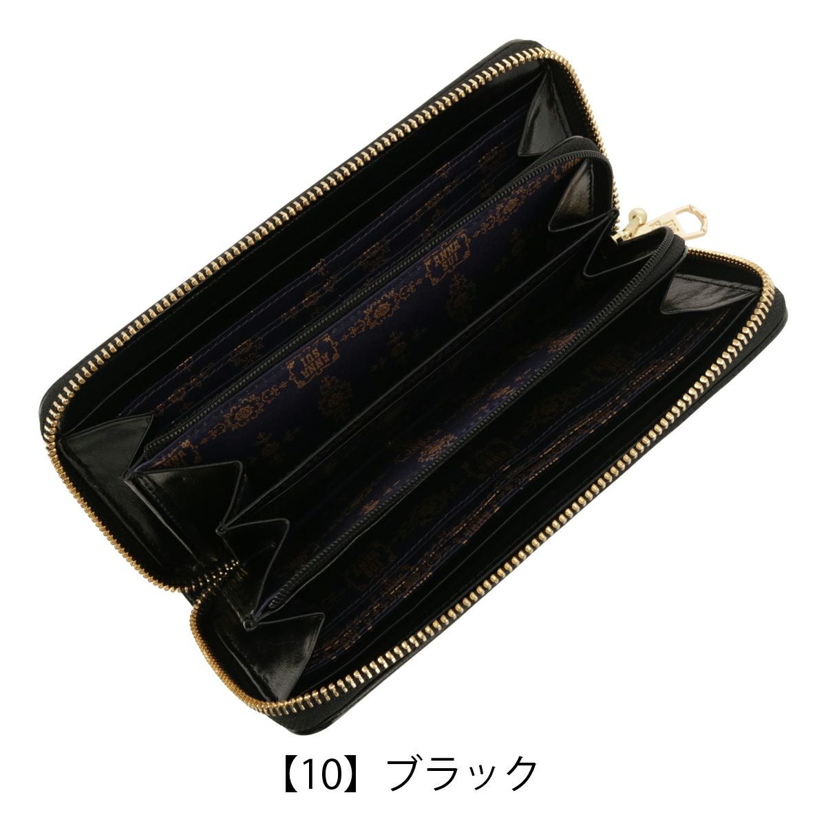 専用　 新品 アナスイ ふんわりステッチレザー ブローチラウンドファスナー長財布 アナスイ 長財布 ラウンドファスナー 本革 レディース ポワロ 317640
