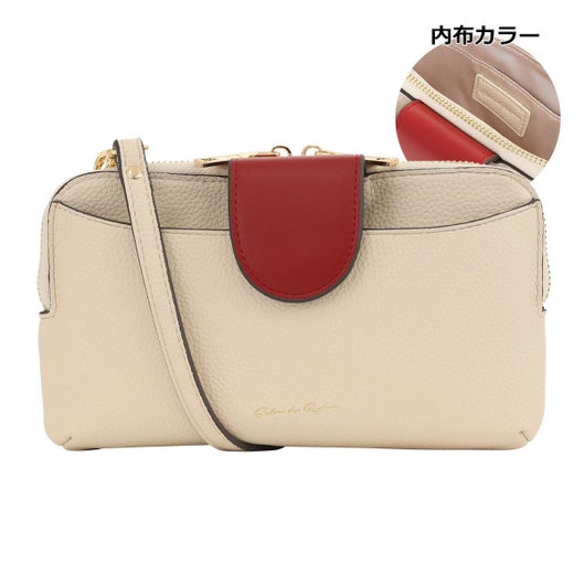 ベージュ×レッド