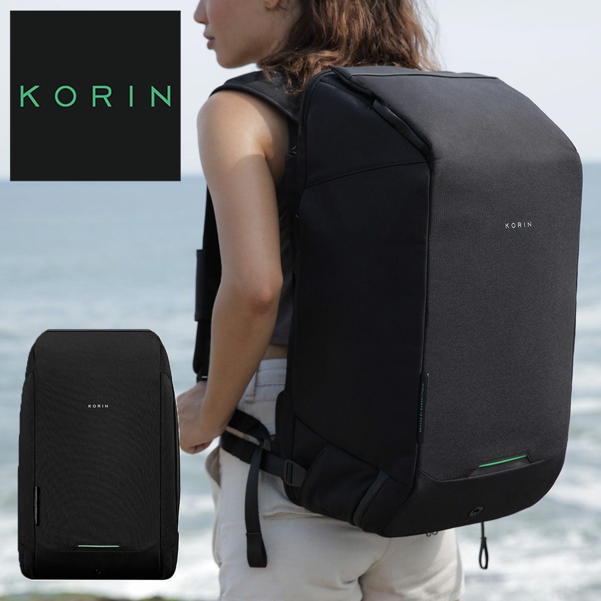 HubPack X Korin ビジネスバッグパック　ブラック 多機能　ロック有 HubPack X Korin ビジネスバッグパック ブラック 多機能 ロック有
