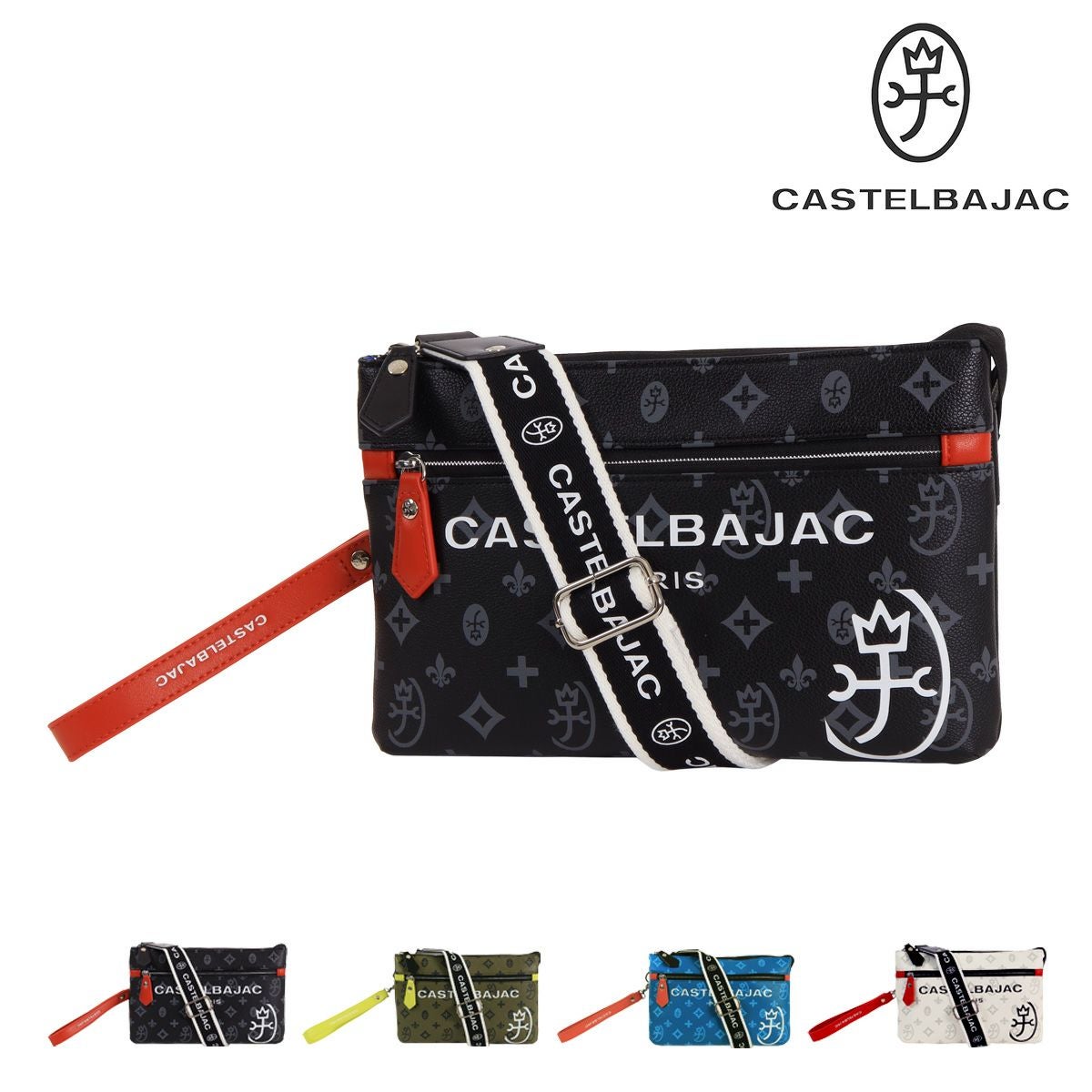 美品　カステルバジャック モノグラムサシャ 2WAY サコッシュバッグ　ホワイト CASTELBAJAC（カステルバジャック） ショルダーバッグ サシャ ミニ