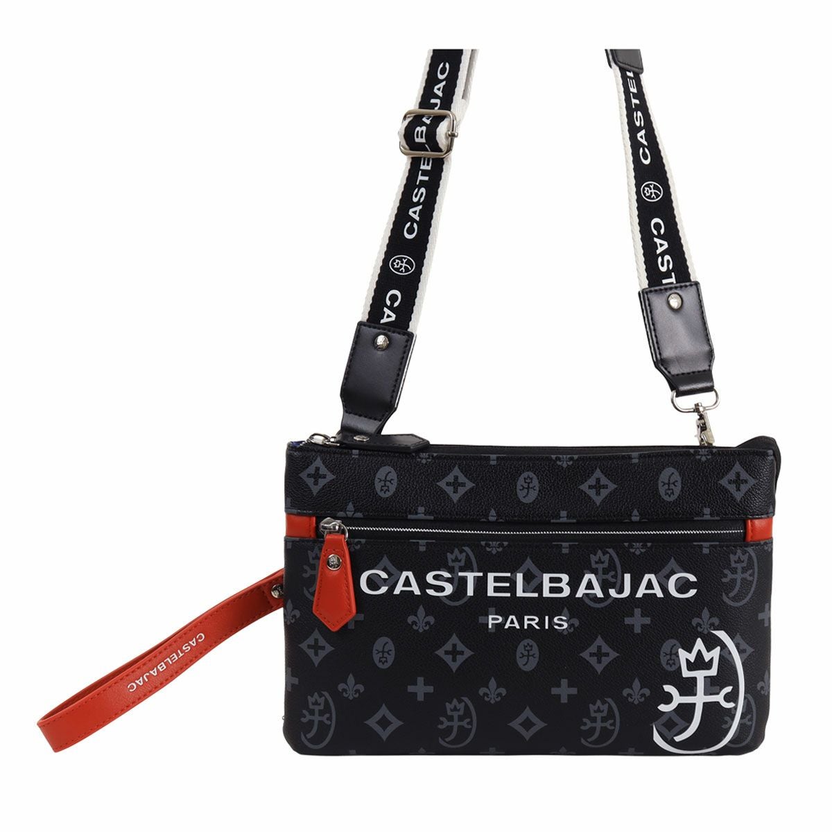 美品　カステルバジャック モノグラムサシャ 2WAY サコッシュバッグ　ホワイト CASTELBAJAC（カステルバジャック） サコッシュ ショルダーバッグ