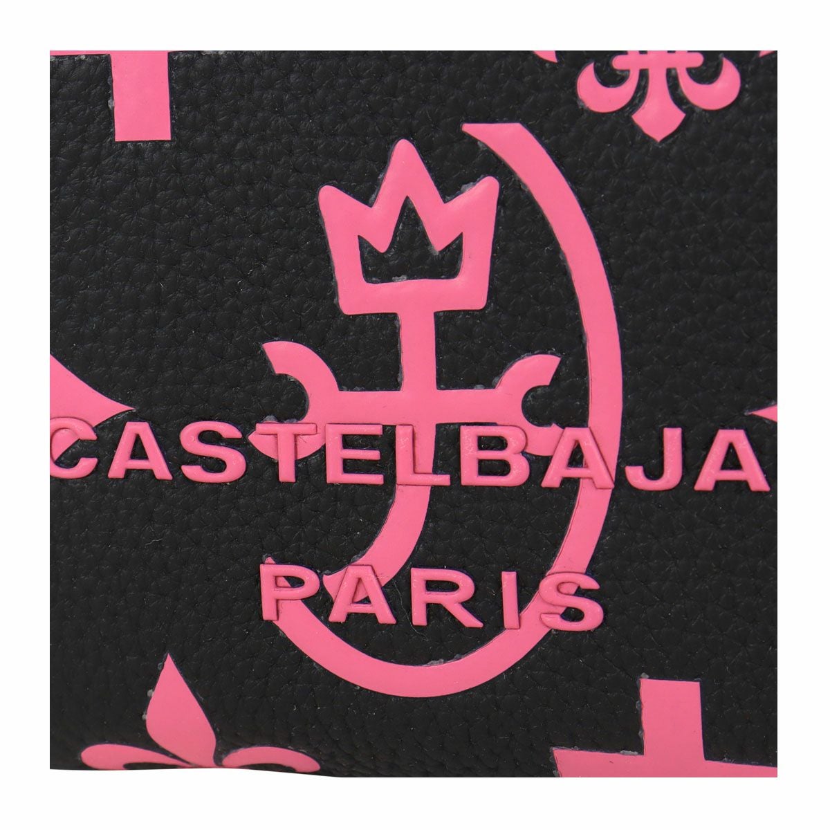 新品❗️ ジャザサイズ　ブラトップSサイズ　ブラック　ピンクロゴ カステルバジャック 二つ折り財布 財布 二つ折り 折り財布 ミニ財布