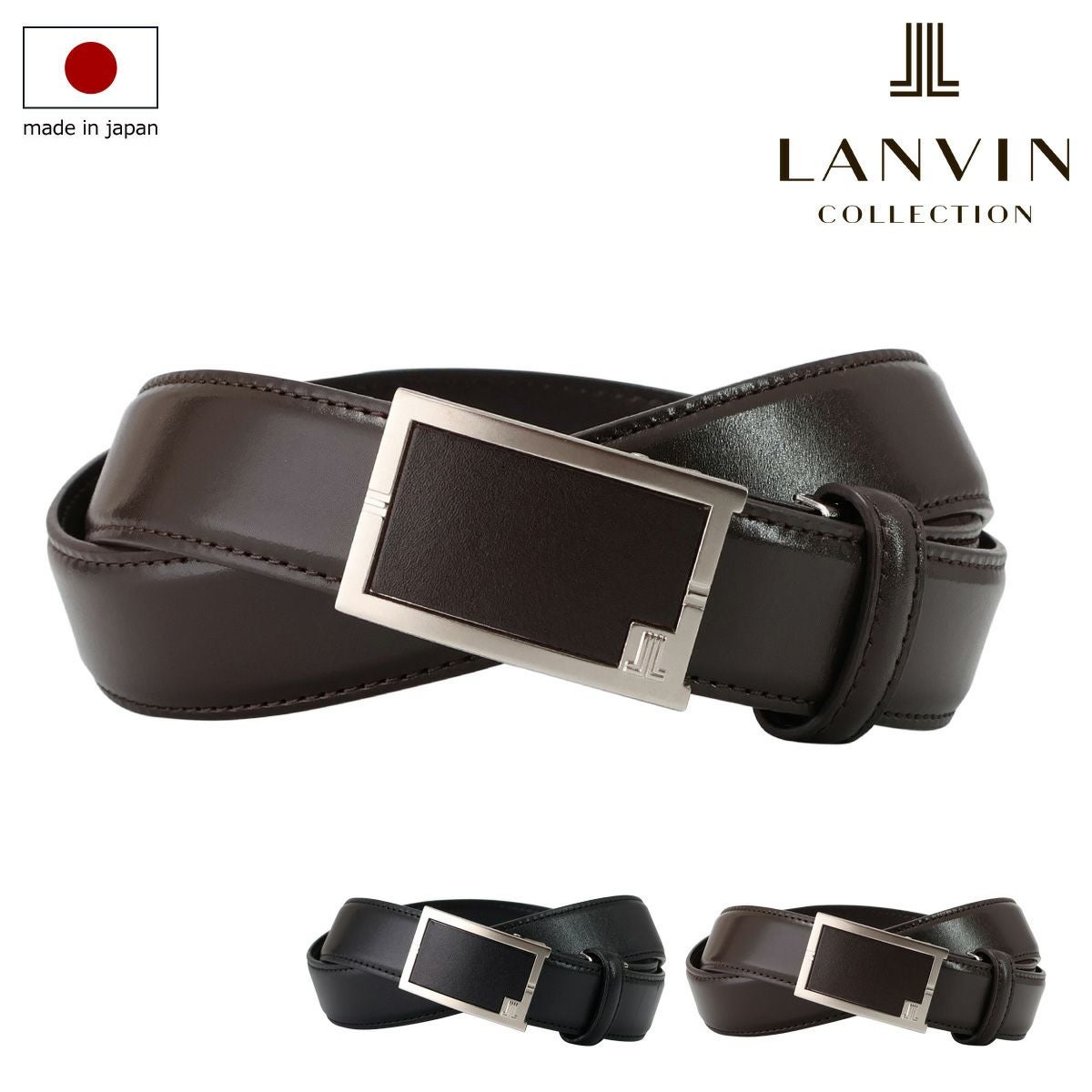 ランバン正規品・ラインストーン＆バックル　ブラックレザー ベルト＆ブレスレット JLメタルバックルレザーベルト | LANVIN en Bleu (Women)/ランバン