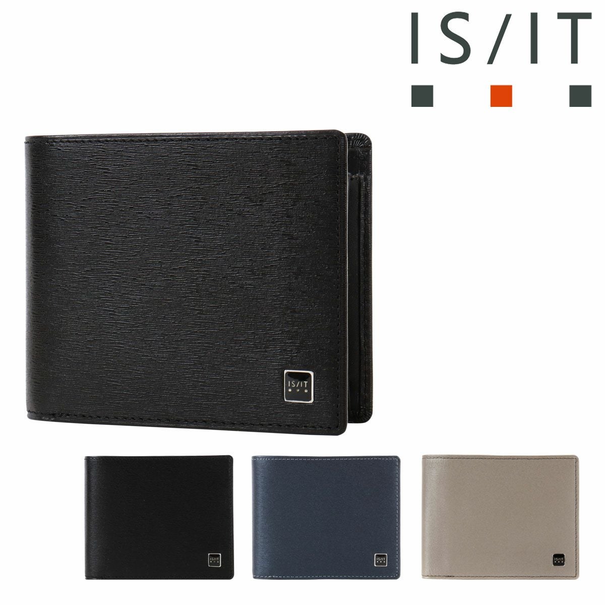 イズイット 二つ折り財布 本革 メンズ ポリマー 989605 ISIT IS/IT