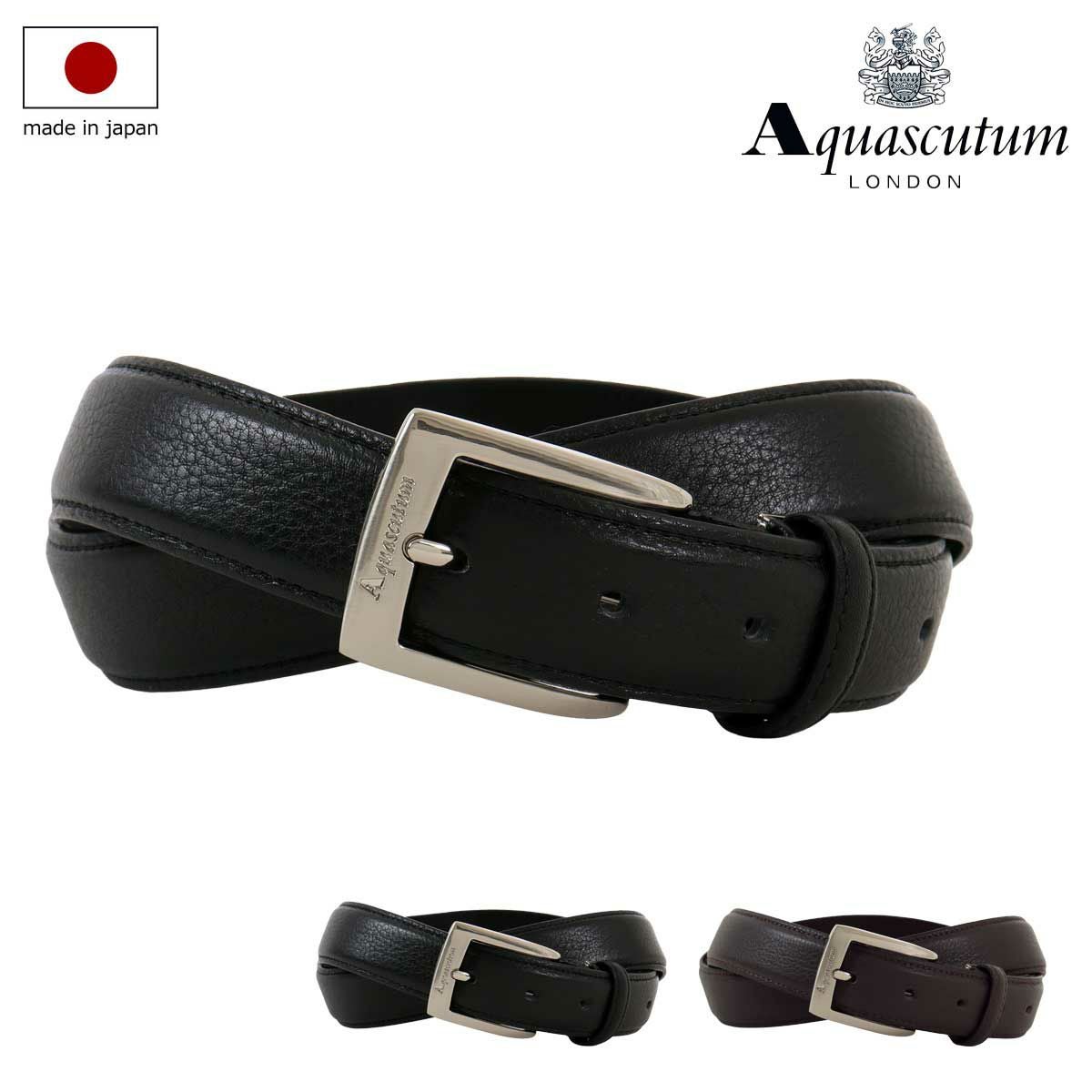アクアスキュータム ベルト 本革 メンズ ピンタイプ AQB-0060123 日本