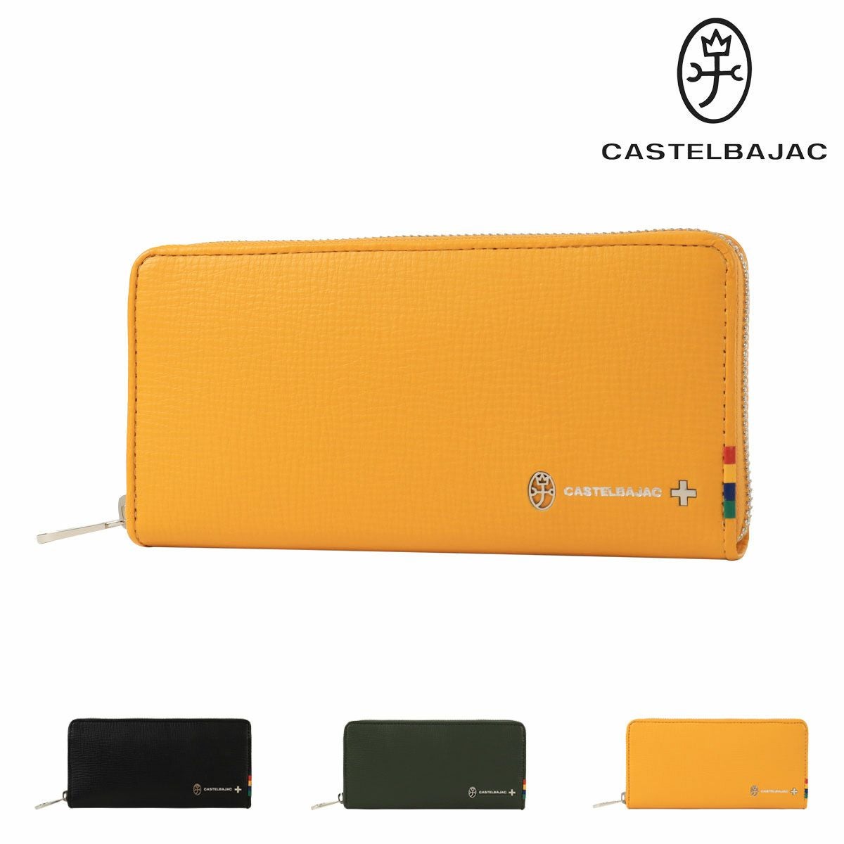 カステルバジャック 長財布 ラウンドファスナー 本革 メンズ カルネ